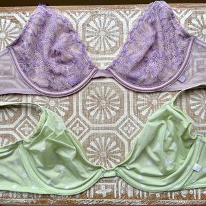 VS Unlined Demi bras, 34C, lot of two (2)